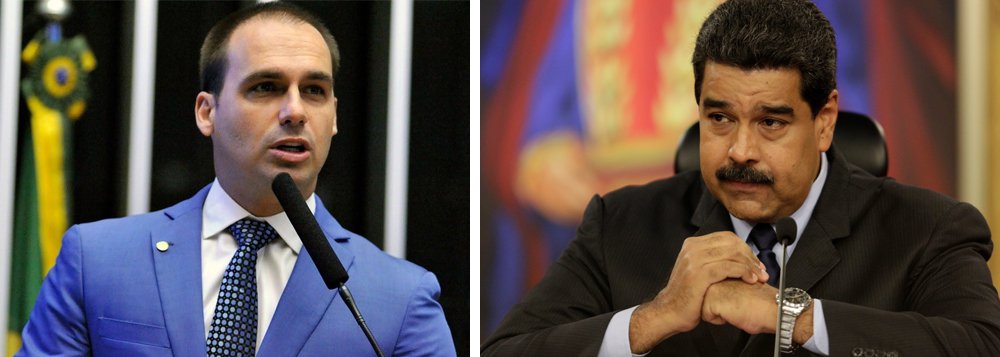 Filho de Bolsonaro faz discurso de guerra contra a Venezuela www.brasil247.com - Filho de Bolsonaro faz discurso de guerra contra a Venezuela