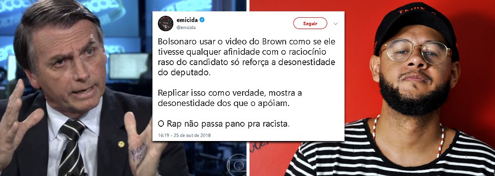 Emicida sobre Bolsonaro: rap não passa pano para racista Emicida sobre Bolsonaro: rap não passa pano para racista