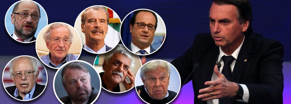 Líderes globais pedem um basta ao fascismo de Bolsonaro www.brasil247.com - Líderes globais pedem um basta ao fascismo de Bolsonaro