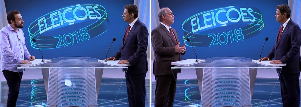 No debate da Globo foi selada aliança de Haddad, Ciro e Boulos No debate da Globo foi selada aliança de Haddad, Ciro e Boulos