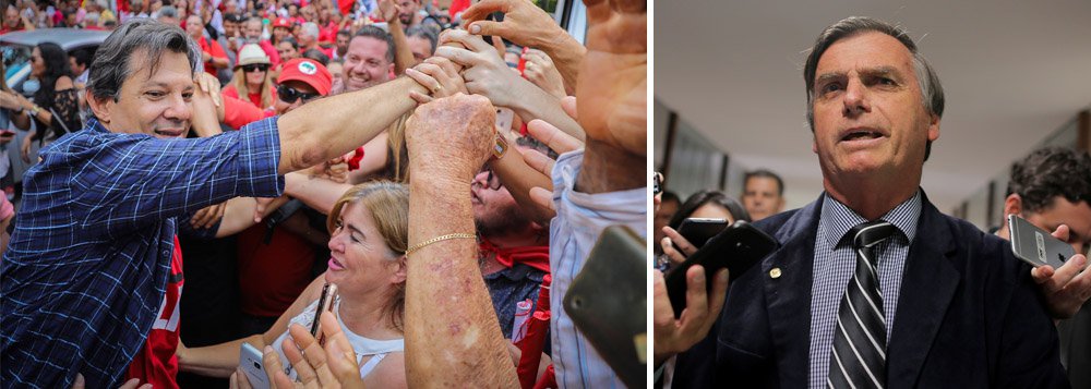 RealTime Big Data mostra empate entre Bolsonaro e Haddad no segundo turno (Foto: Ricardo Stuckert | Reuters) RealTime Big Data mostra empate entre Bolsonaro e Haddad no segundo turno