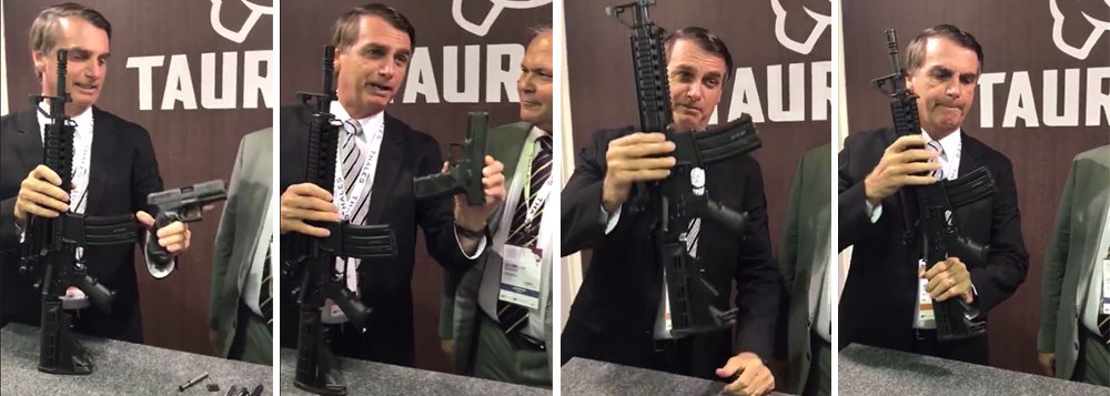 Num vídeo chocante, Bolsonaro é garoto propaganda da Taurus Num vídeo chocante, Bolsonaro é garoto propaganda da Taurus