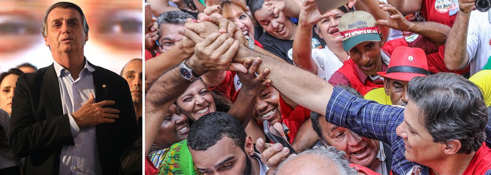 Pesquisa do mercado: segundo turno tem empate entre Haddad e Bolsonaro www.brasil247.com - Pesquisa do mercado: segundo turno tem empate entre Haddad e Bolsonaro