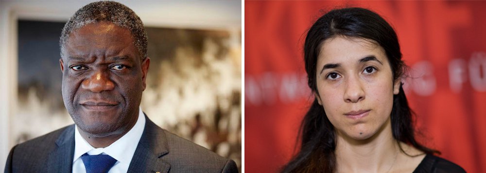 Ativistas que lutam contra violência sexual de mulheres ganham Prêmio Nobel da Paz Ativistas que lutam contra violência sexual de mulheres ganham Prêmio Nobel da Paz