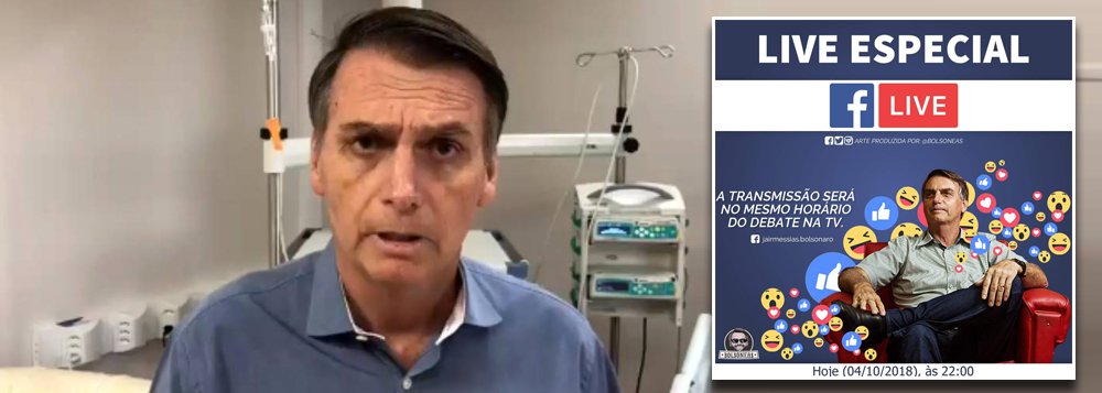 Live mostra que Bolsonaro mentiu para fugir de debate na Globo Live mostra que Bolsonaro mentiu para fugir de debate na Globo