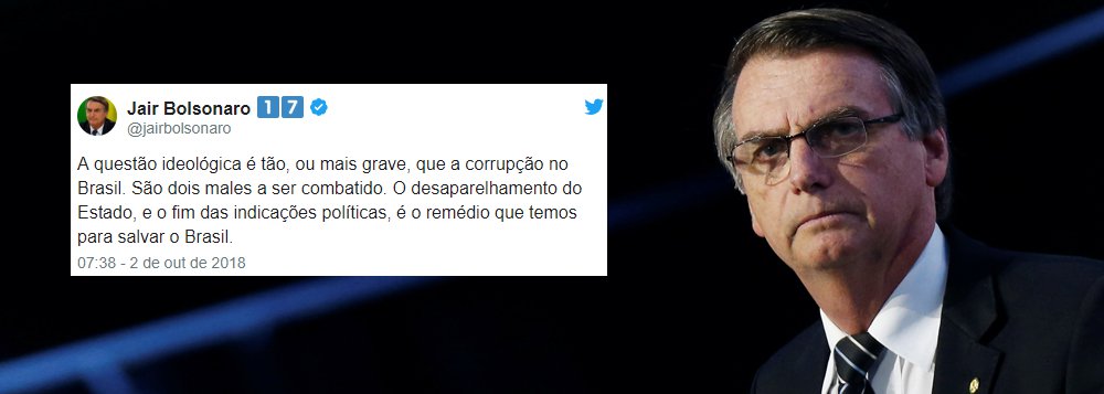 Bolsonaro volta à carga em twitter farsesco Bolsonaro volta à carga em twitter farsesco