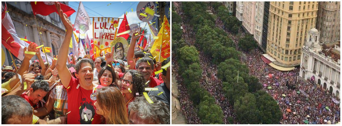 Ou o Brasil racha com um fascista ou se deixa pacificar com Haddad (Foto: Esq.: Stuckert / Dir.: Centro de Operações do Rio) Ou o Brasil racha com um fascista ou se deixa pacificar com Haddad