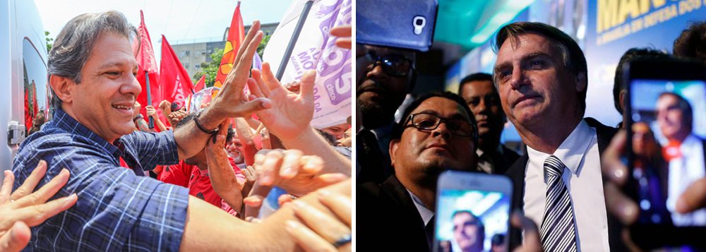 Ibope: Haddad cresce e supera Bolsonaro no segundo turno Ibope: Haddad cresce e supera Bolsonaro no segundo turno