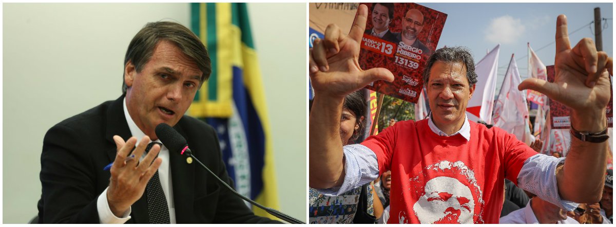 Derrotar o fascismo e fazer o Brasil feliz de novo (Foto: Esq.: Fabio Pozzebom - ABR / Dir.: Stuckert) Derrotar o fascismo e fazer o Brasil feliz de novo