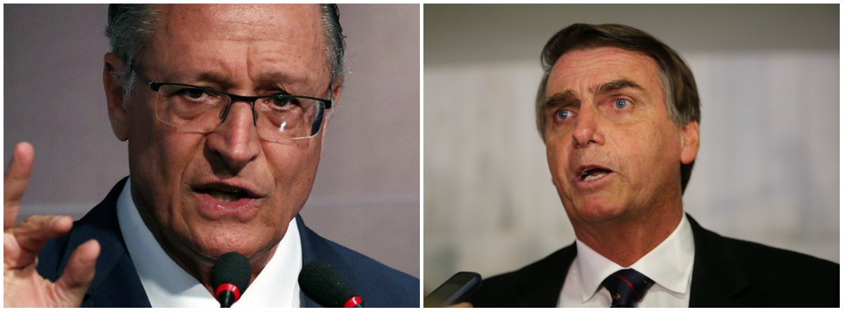 Alckmin rebate Bolsonaro sobre urnas eletrônicas e o compara a menino mimado (Foto: Esq.: Paulo Whitaker - Reuters / Dir.: Valter Campanato - ABR) Alckmin rebate Bolsonaro sobre urnas eletrônicas e o compara a menino mimado