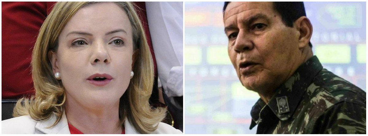 Inacreditável querer massacrar trabalhadores, diz PT sobre Mourão Inacreditável querer massacrar trabalhadores, diz PT sobre Mourão