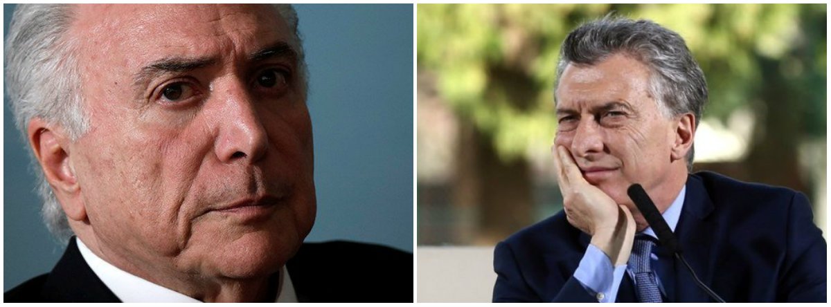 CUT: Temer e Macri destroem economia com políticas que privilegiam mercado (Foto: Esq.: Ueslei Marcelino - Reuters / Dir.: Reuters) CUT: Temer e Macri destroem economia com políticas que privilegiam mercado