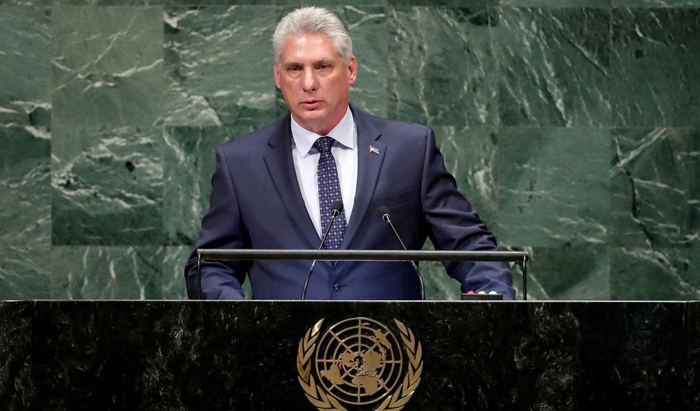 Díaz-Canel, presidente de Cuba, denuncia prisão política de Lula na ONU (Foto: Reuters/Carlo Allegri) Díaz-Canel, presidente de Cuba, denuncia prisão política de Lula na ONU
