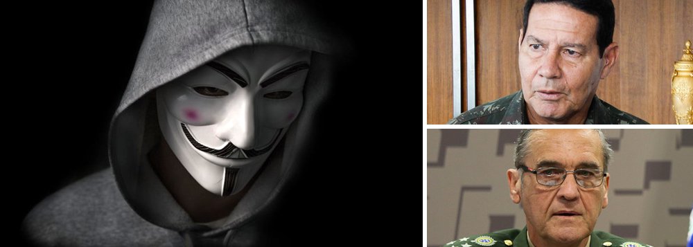 Hackers atacam Ministério da Defesa e divulgam dados de Mourão e Villas Bôas Hackers atacam Ministério da Defesa e divulgam dados de Mourão e Villas Bôas
