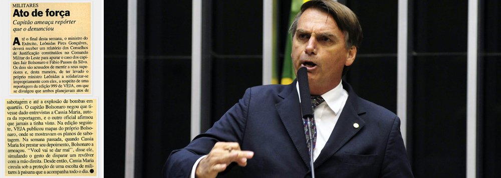 Bolsonaro ameaçou repórter que revelou seu plano de explodir bombas no Exército Bolsonaro ameaçou repórter que revelou seu plano de explodir bombas no Exército