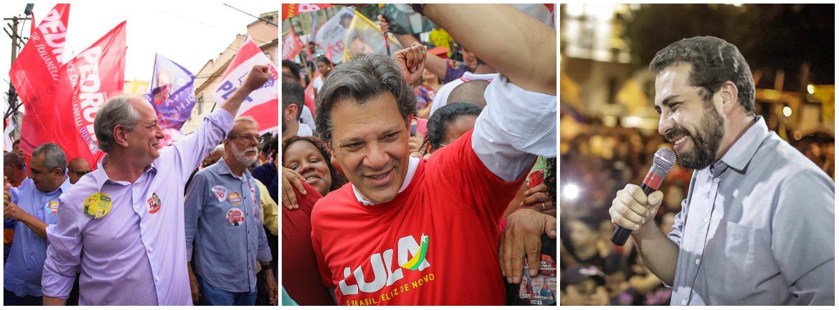 Manifesto pede união das forças democráticas e progressistas para o segundo turno (Foto: Esq.: Divulgação / meio: Stuckert / Dir.: Mídia Ninja) Manifesto pede união das forças democráticas e progressistas para o segundo turno