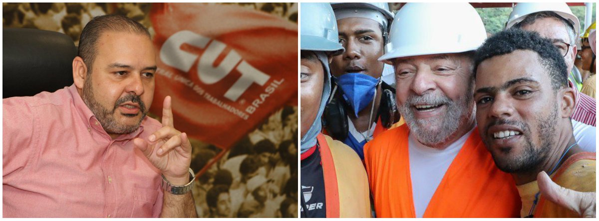 CUT: Lula enterrou a falsa convicção de que direitos impedem a geração de emprego (Foto: Esq.: CUT / Dir.: Stuckert) CUT: Lula enterrou a falsa convicção de que direitos impedem a geração de emprego