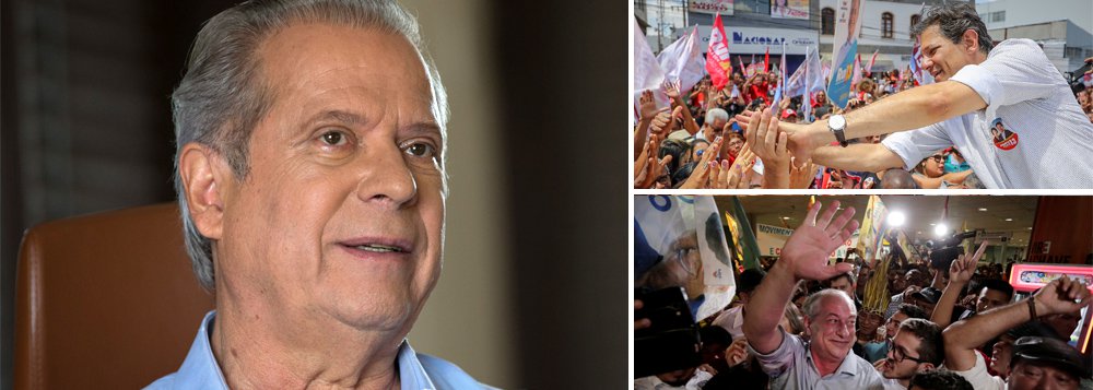 Dirceu: voto útil vai funcionar para Haddad e não para Ciro Dirceu: voto útil vai funcionar para Haddad e não para Ciro
