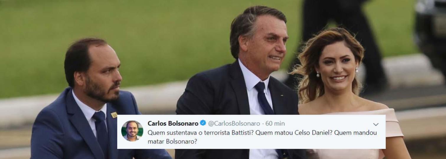Carlos Bolsonaro insinua em tweet que PT mandou matar seu pai (Foto: Rodrigues Pozzebom/Ag Brasil) Carlos Bolsonaro insinua em tweet que PT mandou matar seu pai