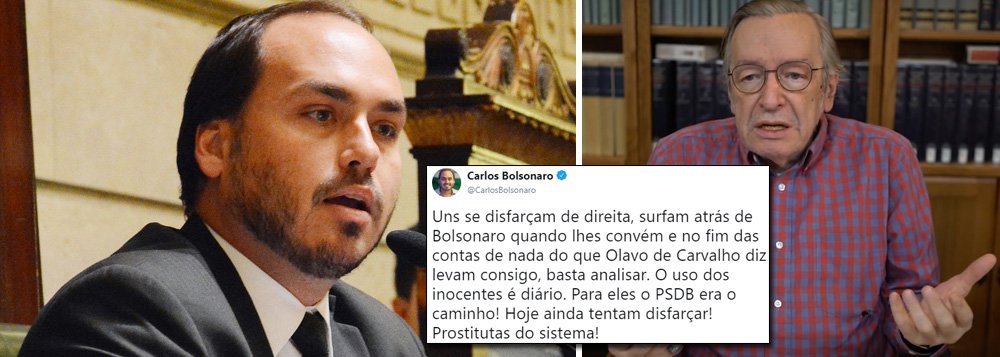 Carlos Bolsonaro ataca novamente no Twitter e cita 'prostitutas do sistema' Carlos Bolsonaro ataca novamente no Twitter e cita 'prostitutas do sistema'