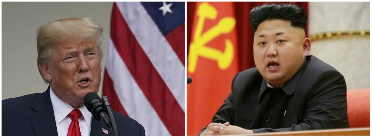 Trump afirma que 2ª reunião com Kim Jong-un será “muito em breve” (Foto: Esq.: Joshua Roberts - Reuters / Dir.: Reuters) Trump afirma que 2ª reunião com Kim Jong-un será “muito em breve”