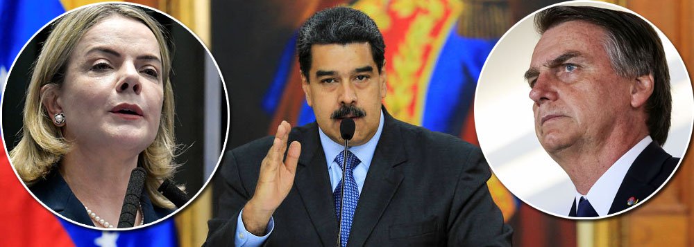 Gleisi vai à posse de Maduro, enquanto Bolsonaro apoia golpe de estado no país Gleisi vai à posse de Maduro, enquanto Bolsonaro apoia golpe de estado no país