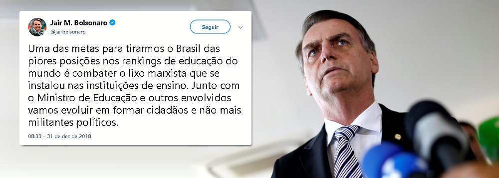 Na véspera da posse, Bolsonaro declara guerra à Educação Na véspera da posse, Bolsonaro declara guerra à Educação