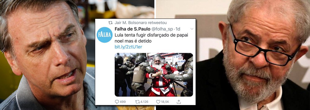 Bolsonaro volta a agredir Lula no Twitter Bolsonaro volta a agredir Lula no Twitter