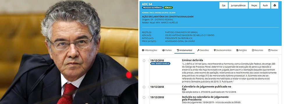 Marco Aurélio manda soltar todos os presos após condenação em 2ª instância, inclusive Lula Marco Aurélio manda soltar todos os presos após condenação em 2ª instância, inclusive Lula