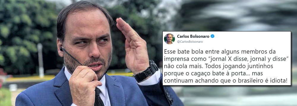 Carlos Bolsonaro ofende mais uma vez: 'cagaço' da mídia (Foto: Reprodução) Carlos Bolsonaro ofende mais uma vez: 'cagaço' da mídia