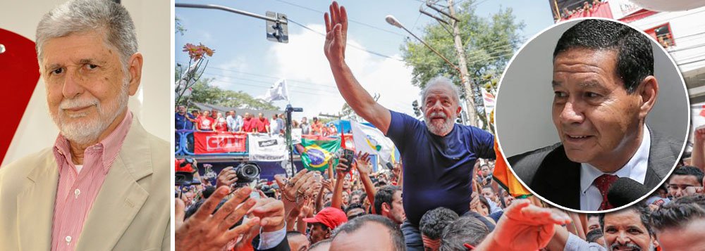 Amorim: solto, Lula será um fator de pacificação Amorim: solto, Lula será um fator de pacificação