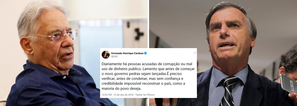 FHC critica divulgação de denúncias de corrupção do clã Bolsonaro FHC critica divulgação de denúncias de corrupção do clã Bolsonaro