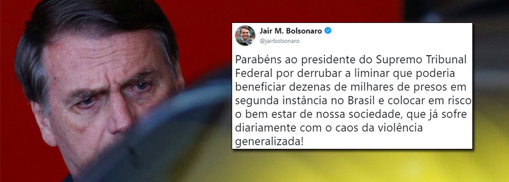 Com medo que Lula lidere oposição, Bolsonaro comemora decisão de Toffoli Com medo que Lula lidere oposição, Bolsonaro comemora decisão de Toffoli