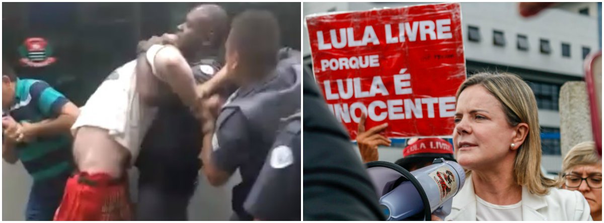 PT exige providência imediata contra agressão de PM a dirigente da sigla (Foto: Reprodução / Eduardo Matysiak) PT exige providência imediata contra agressão de PM a dirigente da sigla