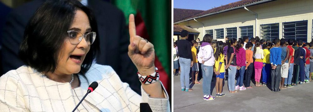 Damares defende Escola com Partido e agressão aos direitos das crianças Damares defende Escola com Partido e agressão aos direitos das crianças