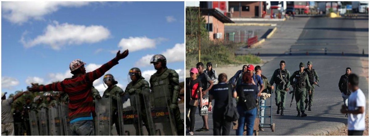 Caminhões com 'ajuda humanitária' do Brasil seguem para a Venezuela (Foto: Reuters) Caminhões com 'ajuda humanitária' do Brasil seguem para a Venezuela