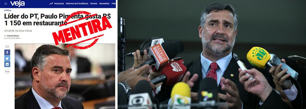Veja mente e faz péssimo jornalismo para atacar o PT, rebate Pimenta Veja mente e faz péssimo jornalismo para atacar o PT, rebate Pimenta