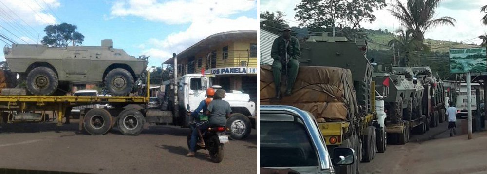 Maduro reage à ação de Bolsonaro e manda tanques para a fronteira (Foto: Reprodução) Maduro reage à ação de Bolsonaro e manda tanques para a fronteira