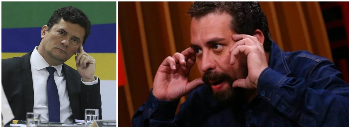 Boulos questiona Moro sobre caixa 2: laranjal do PSL mudou sua convicção? (Foto: Esq.: José Cruz - ABR) Boulos questiona Moro sobre caixa 2: laranjal do PSL mudou sua convicção?
