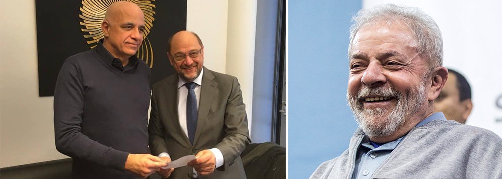 Lula entrega carta ao deputado alemão Martin Schulz e pede resistência Lula entrega carta ao deputado alemão Martin Schulz e pede resistência