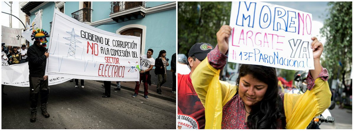 Sindicatos e movimentos do Equador vão às ruas contra privatizações no país (Foto: Assembleia Nacional Cidadã) Sindicatos e movimentos do Equador vão às ruas contra privatizações no país