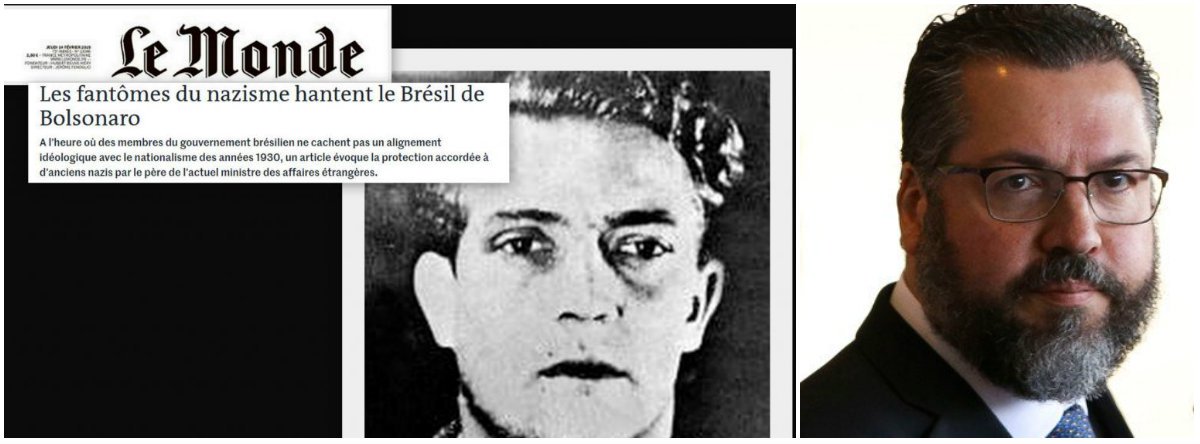 Le Monde: o fantasma do nazismo assombra o Brasil de Bolsonaro (Foto: À esquerda: Fotomontagem RFI / foto: wikipédia Gustave Wagner) Le Monde: o fantasma do nazismo assombra o Brasil de Bolsonaro