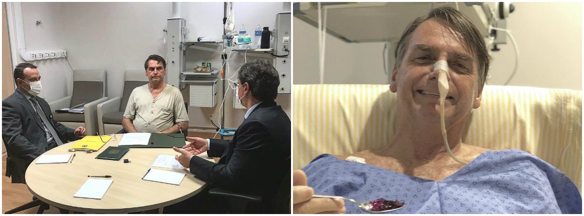 Bolsonaro tem dreno e sonda nasogástrica retirados e continua sem previsão de alta (Foto: Divulgação/Twitter) Bolsonaro tem dreno e sonda nasogástrica retirados e continua sem previsão de alta