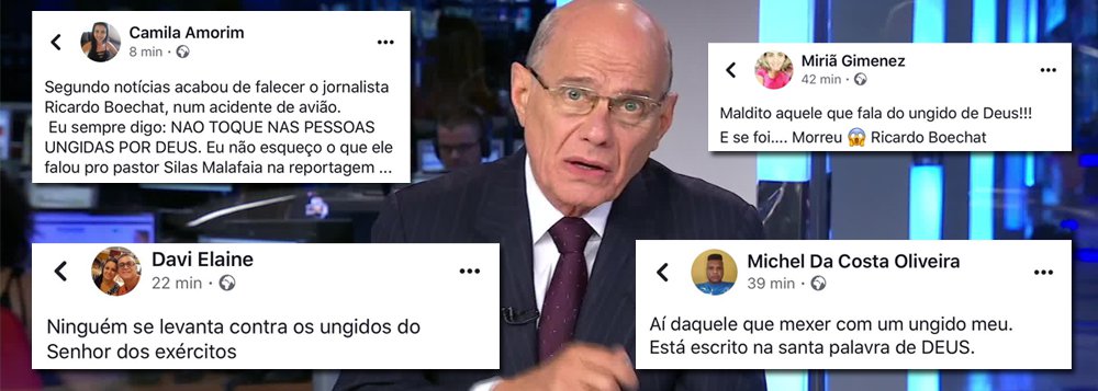 Seguidores de Malafaia dizem que crítica ao pastor foi razão da morte de Boechat Seguidores de Malafaia dizem que crítica ao pastor foi razão da morte de Boechat