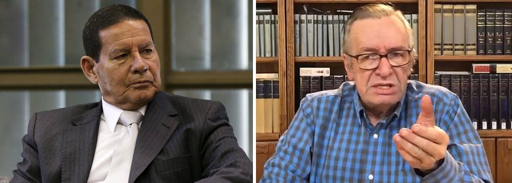 Guru de Bolsonaro, Olavo de Carvalho insinua que Mourão planeja golpe Guru de Bolsonaro, Olavo de Carvalho insinua que Mourão planeja golpe
