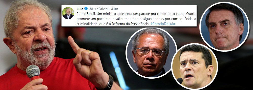 Lula: Guedes cria pobres e Moro cuida de matá-los Lula: Guedes cria pobres e Moro cuida de matá-los