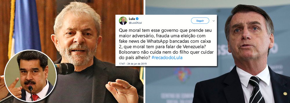 Lula: que moral tem esse governo para falar da Venezuela? Lula: que moral tem esse governo para falar da Venezuela?