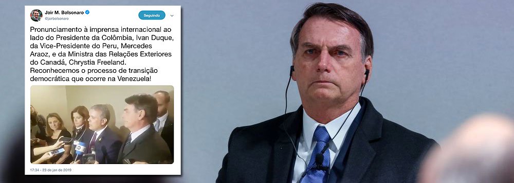 Após fugir de coletiva, Bolsonaro defende golpe na Venezuela Após fugir de coletiva, Bolsonaro defende golpe na Venezuela