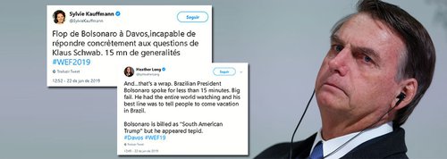 Imprensa mundial fala em “grande fracasso” de Bolsonaro em Davos Imprensa mundial fala em “grande fracasso” de Bolsonaro em Davos