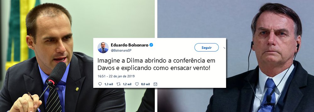 Eduardo Bolsonaro ataca Dilma após fiasco do pai Eduardo Bolsonaro ataca Dilma após fiasco do pai
